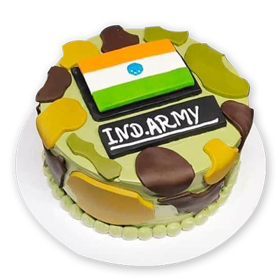 "Designer Army Fondant Cake -2 Kg (Cake World) - Click here to View more details about this Product
